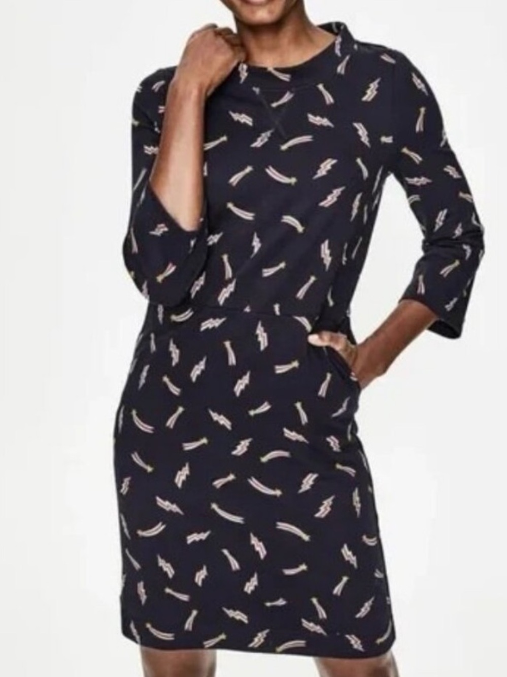 Boden Navy Shift Dress with Shooting Star Motifs Size 8